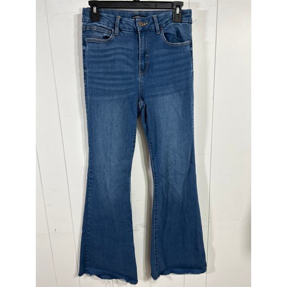 Sincerely Jules Lt Faded Wash Wide Leg Raw Hem Jeans Womens Size 9/29 - Picture 1 of 6